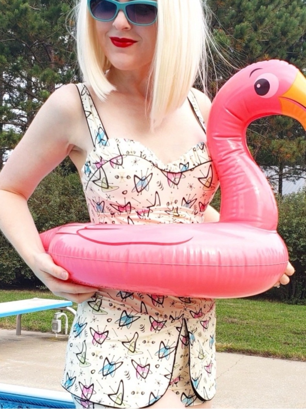 NWT Mid Century Atomic Boomerang Swimsuit